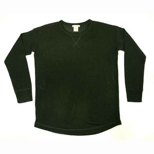Sweet Romeo M Olive Crew Neck Open Knit Sweater
